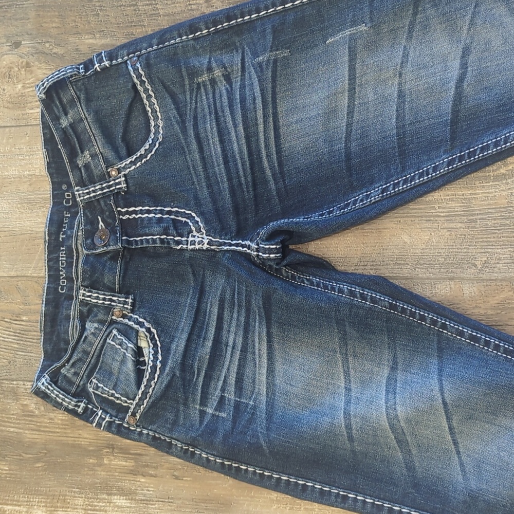 COWGIRL TUFF "Edgy" bootcut med wash rodeo jeans Style #JEDGYJ sz 26x33L EUC - Picture 10 of 16